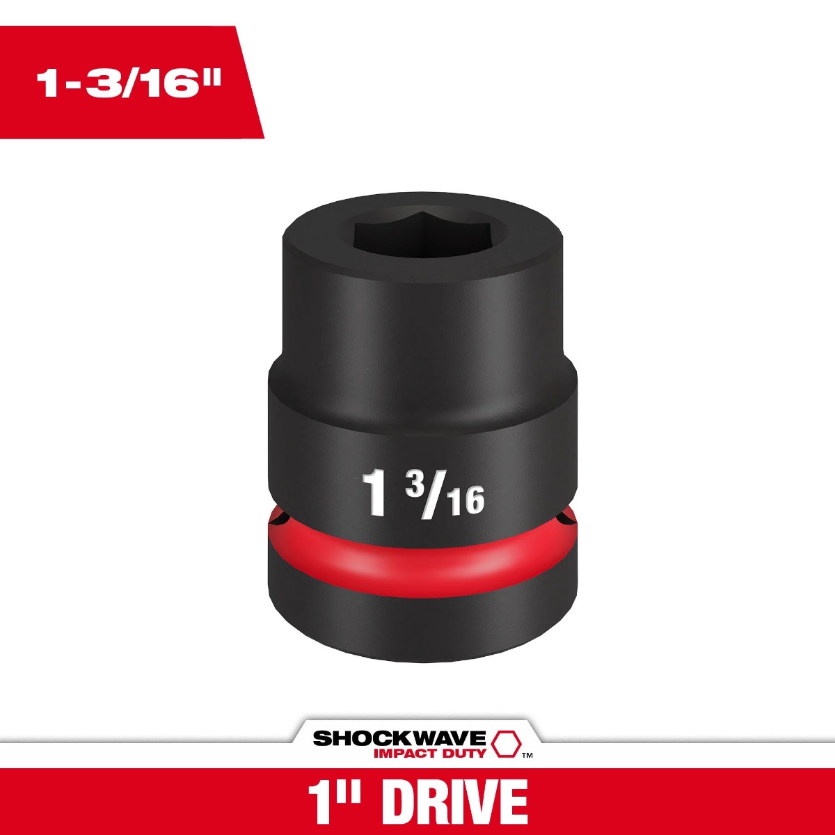 SHOCKWAVE Impact Duty™ 1" Drive 1-3/16" Standard 6 Point Socket