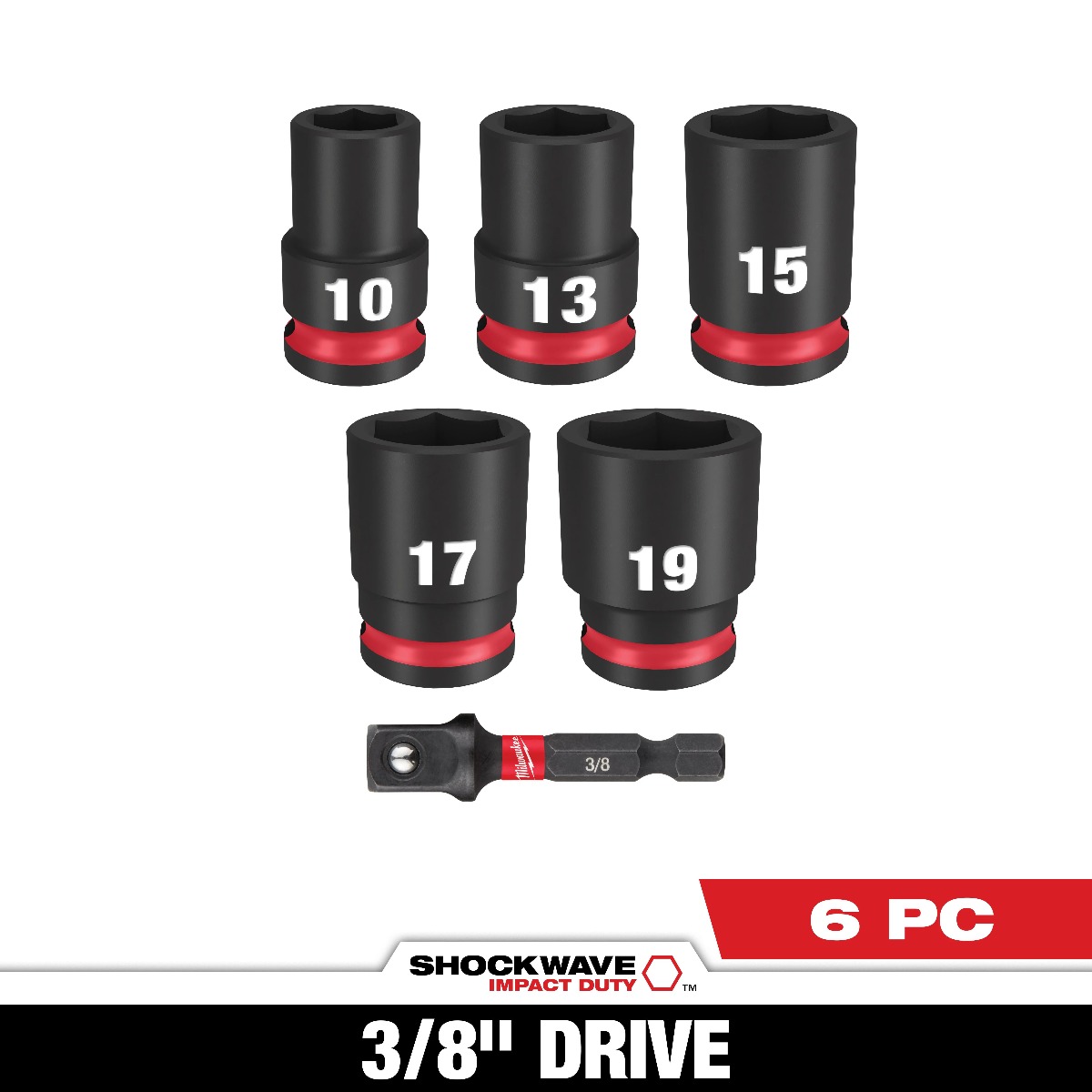 6PC SHOCKWAVE Impact Duty™ 3/8" Drive Metric Standard Socket Set