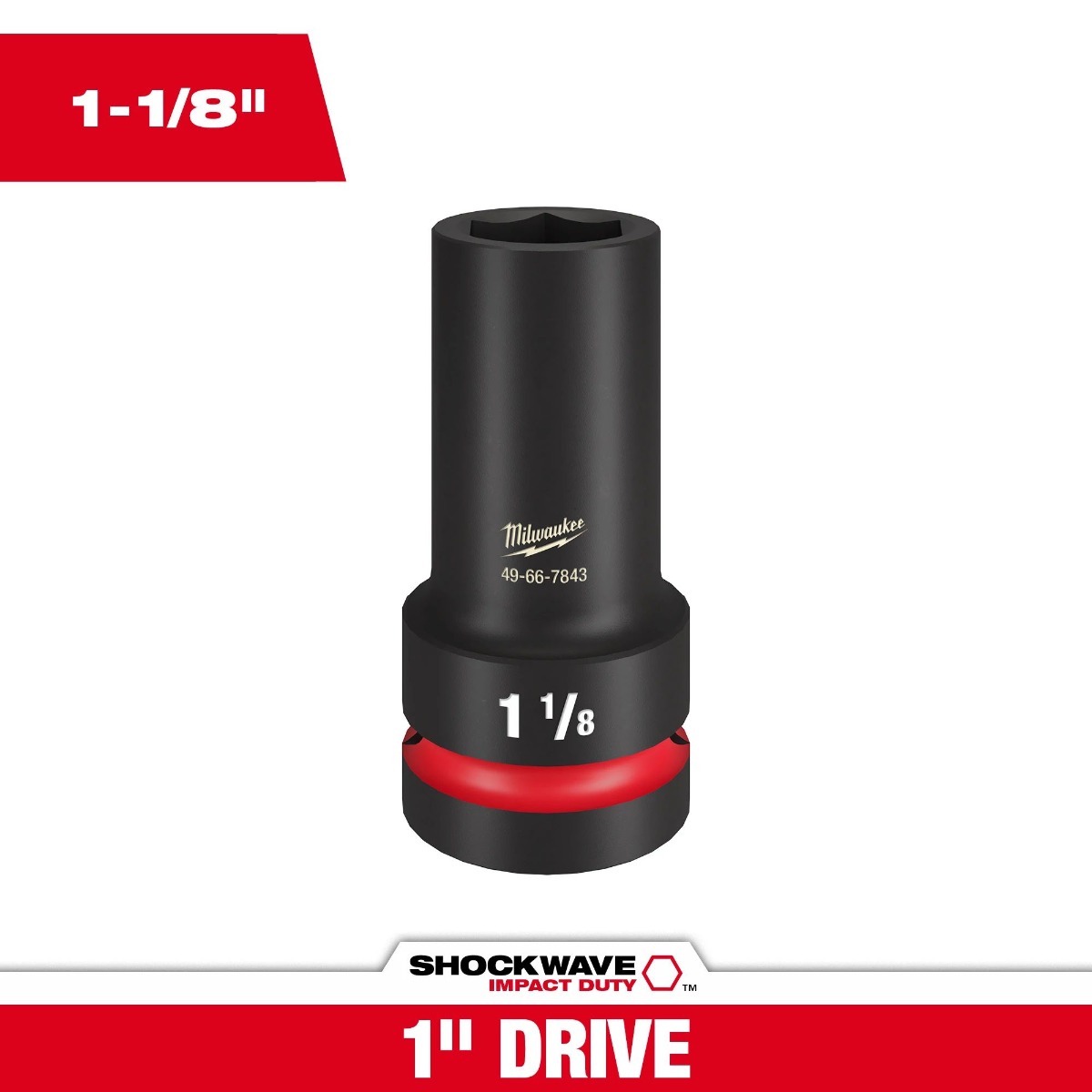 SHOCKWAVE Impact Duty™ 1" Drive 1-1/8" Thin Wall Extra Deep 6 Point Socket
