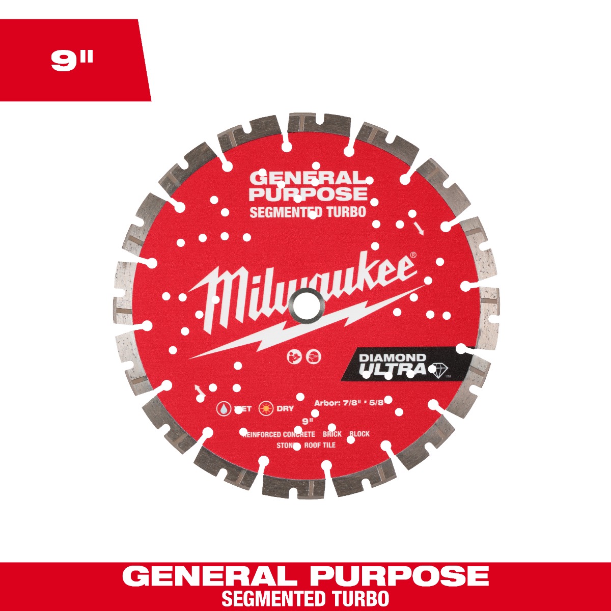 9" DIAMOND ULTRA™ Segmented Turbo, General Purpose Diamond Blade