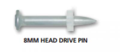 8MM Head Pin 19MM Knurled (Box of 100)