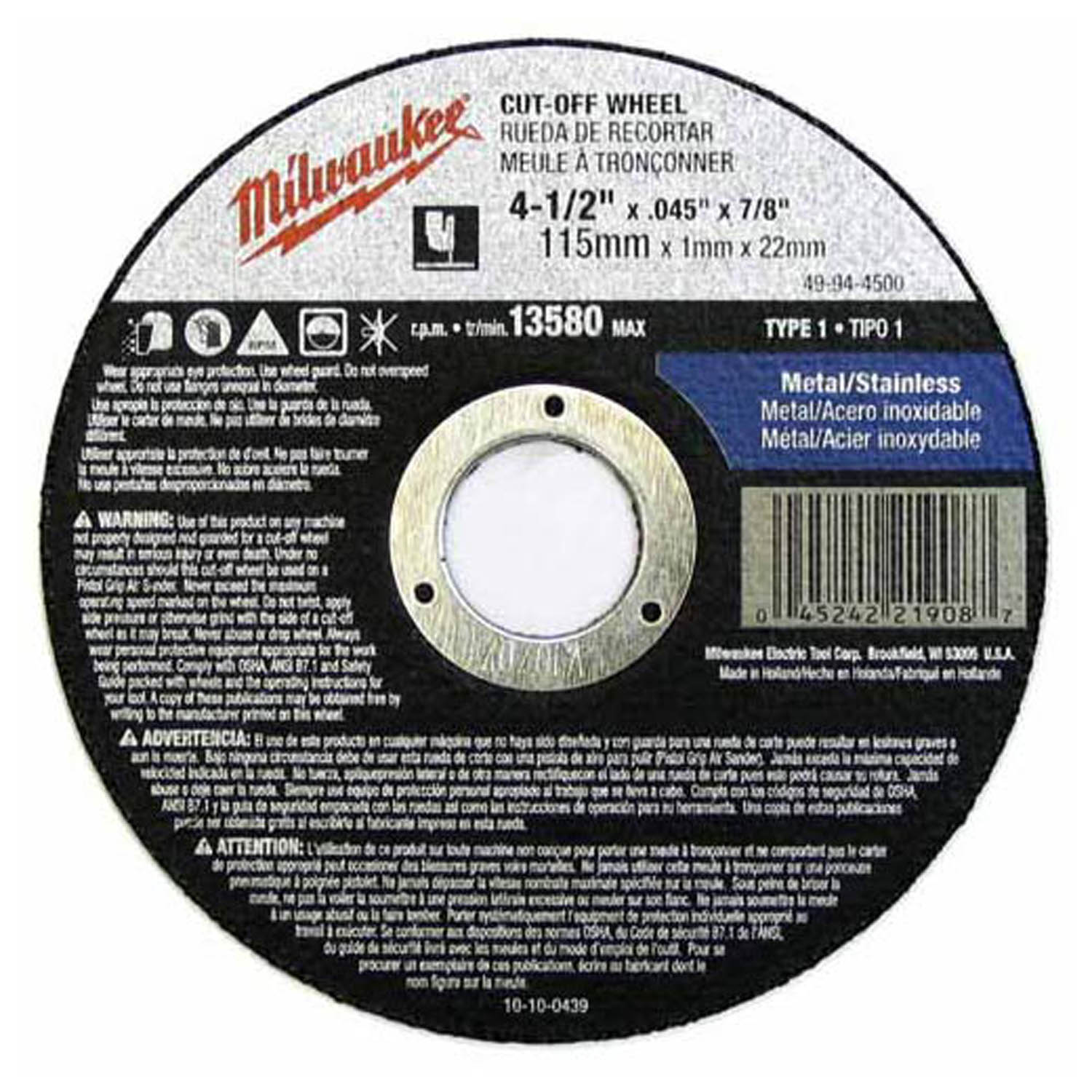 5 in. x .045 in. x 7/8 in. Cut-Off Wheel (Type 1) 25 PACK
