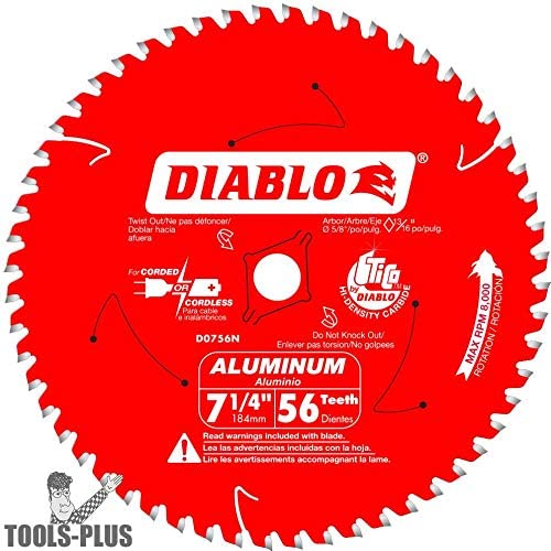Diablo D0756NA Thick Aluminum Cutting Saw Blade 7-1/4"x 56T