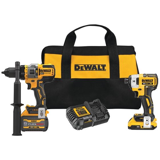 20V MAX FLEXVOLT ADVANTAGE 2 TOOL HAMMERDRILL/IMPACT W/2 BATTERIES (2.0AH & 6.0AH)