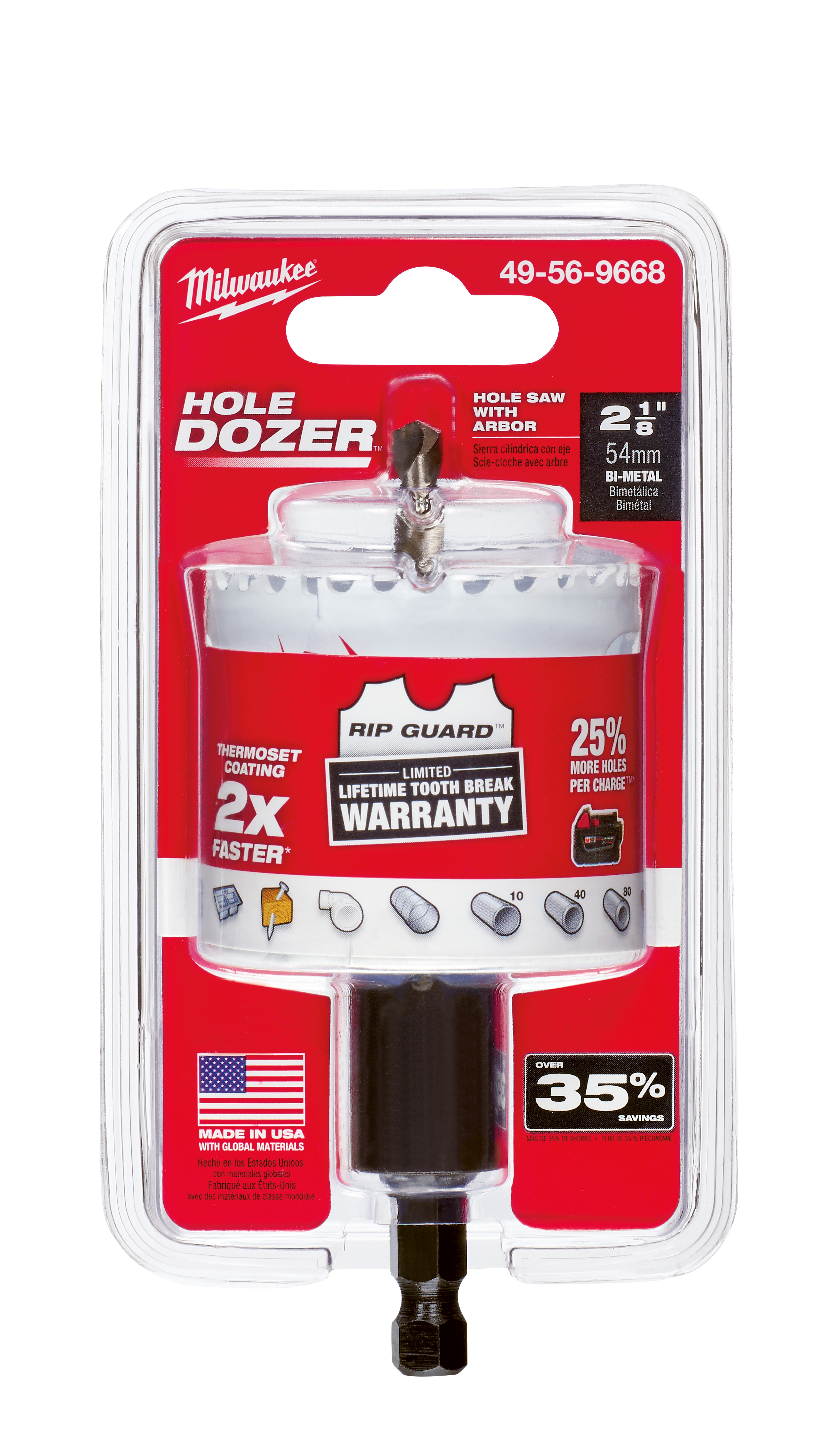 2-1/8 in. Hole Dozer Bi-Metal Hole Saw with 3/8 in. Arbor (2 PK)