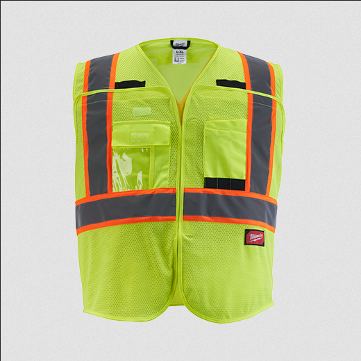 Class 2 High Visibility Mesh Safety Vest - Compliance - ANSI & CSA - Breakaway - Small/Medium - Yellow