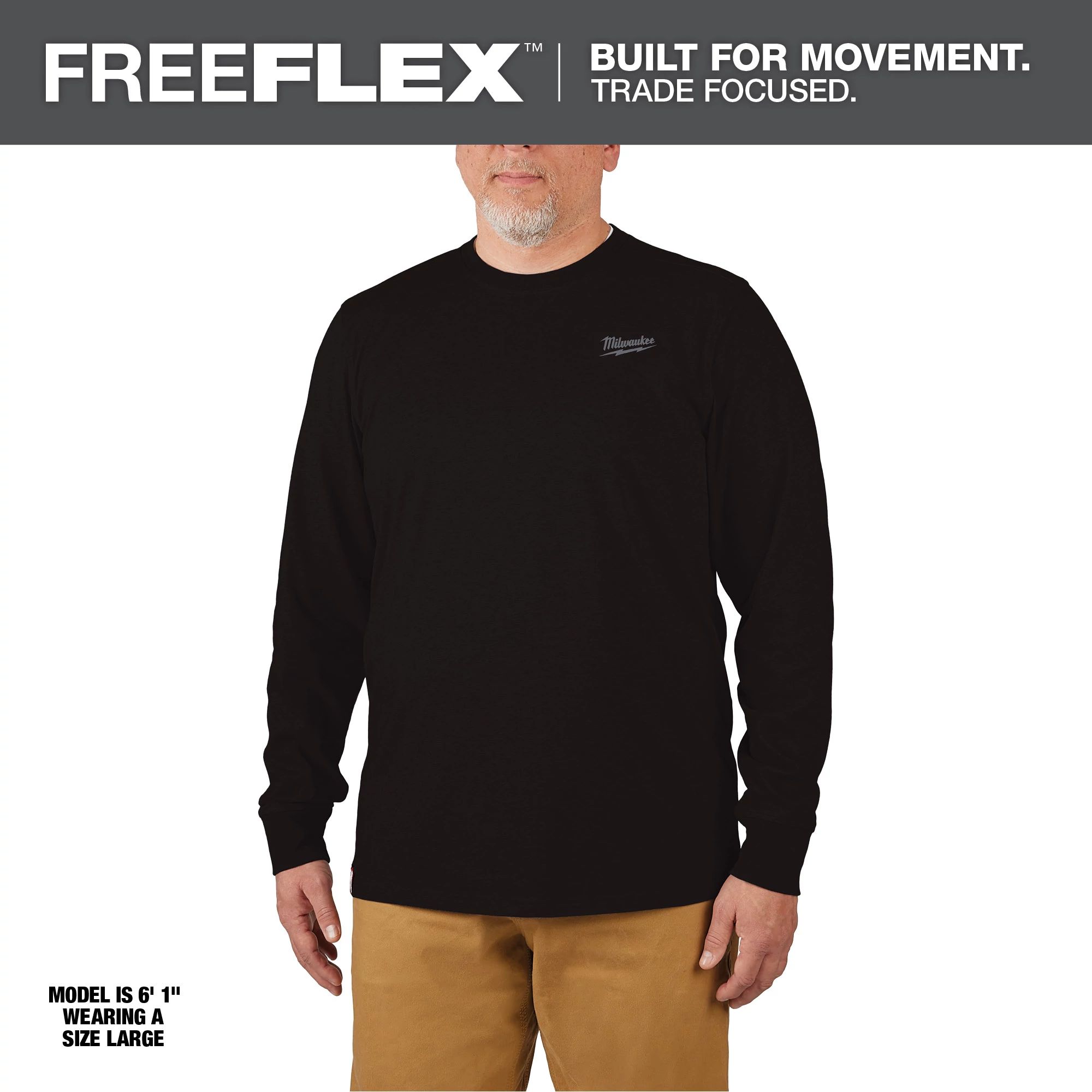 FREEFLEX™ Hybrid Work Tee - Long Sleeve - Black - Small
