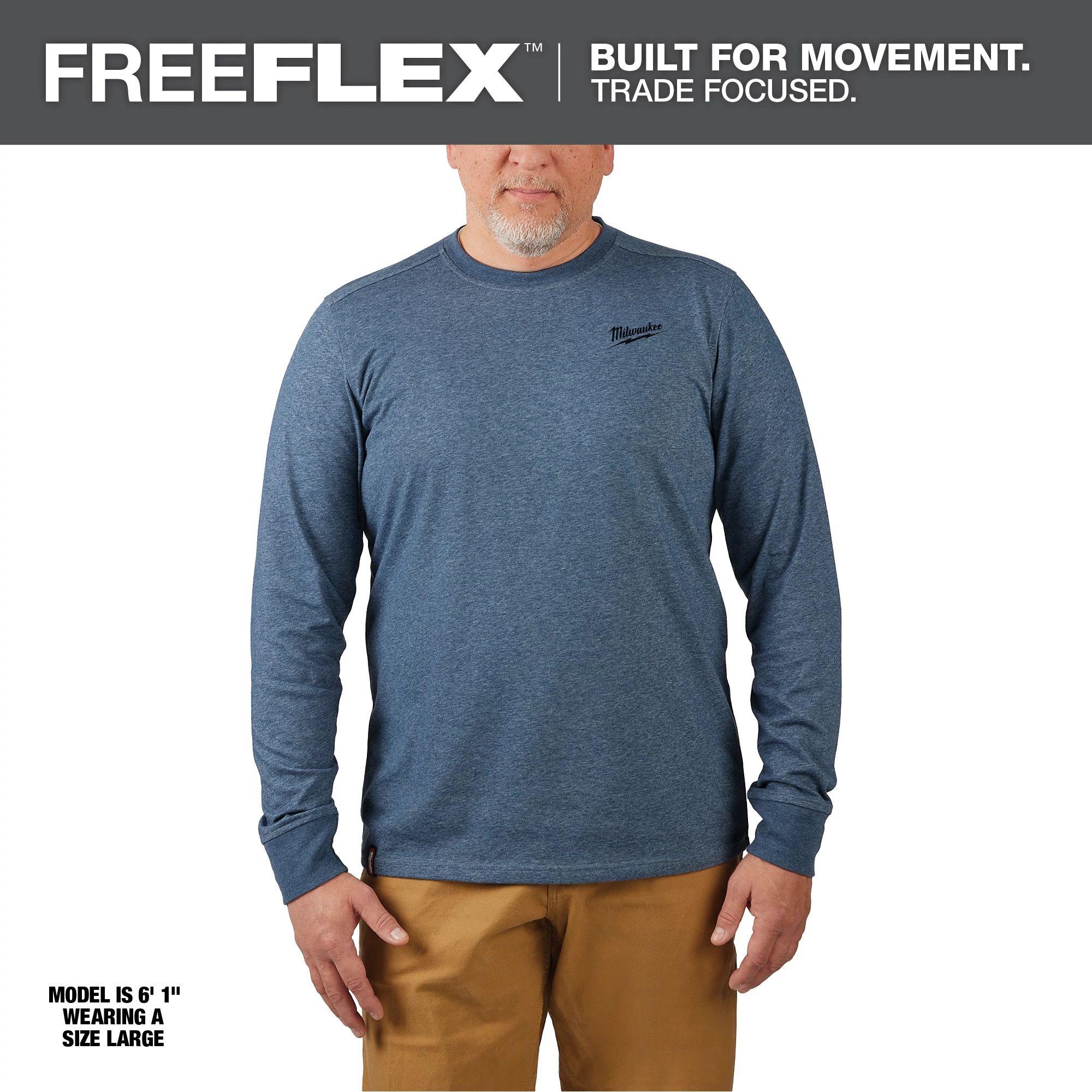 FREEFLEX™ Hybrid Work Tee - Long Sleeve - Blue - Large