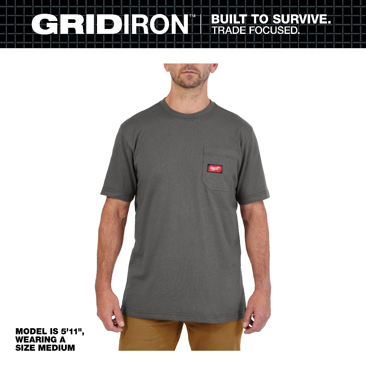 HEAVY DUTY POCKET T - SS GRAY - Small