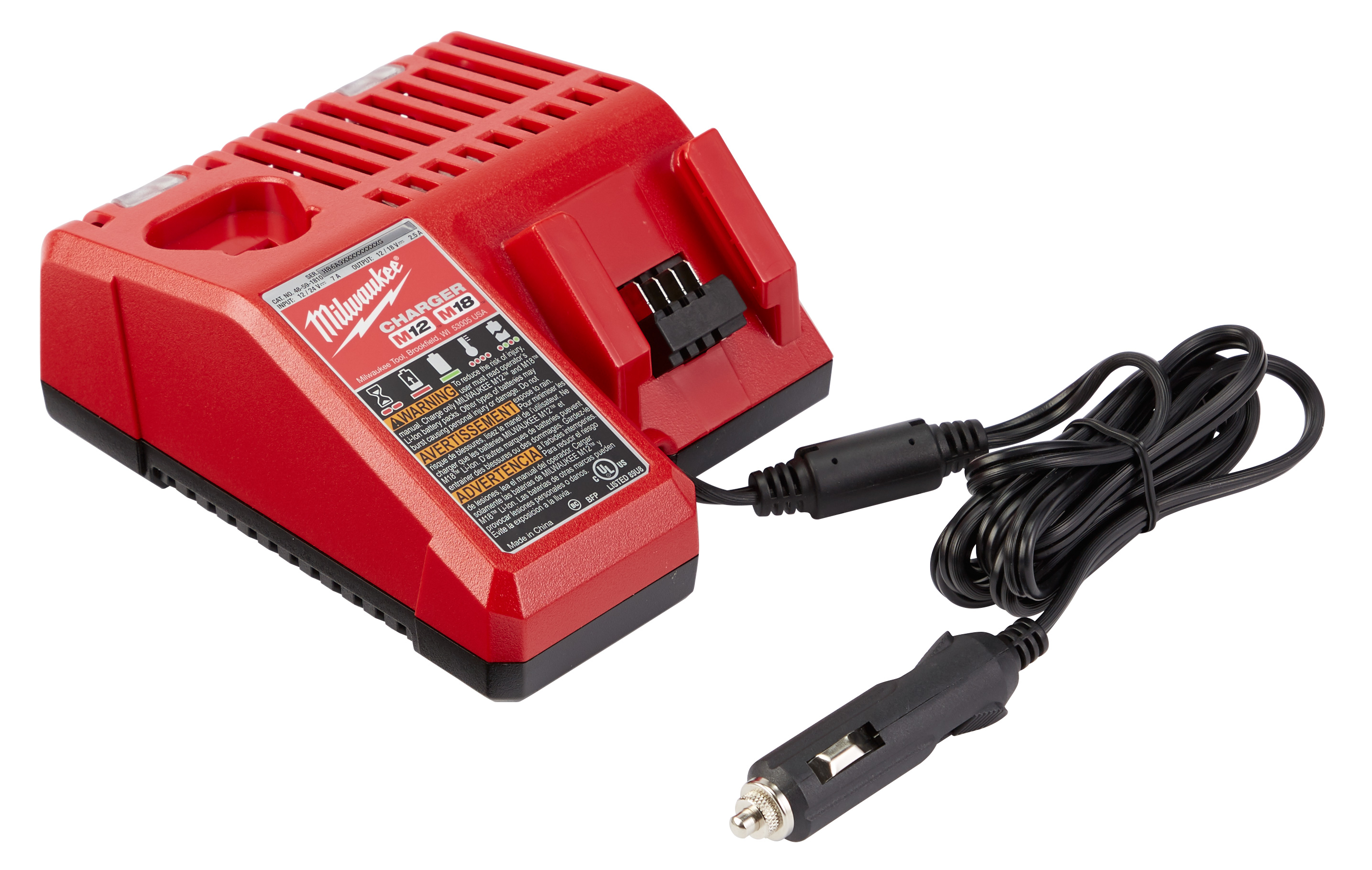 M18 and M12 18-Volt/12-Volt Lithium-Ion Multi-Voltage 12V DC Vehicle Battery Charger