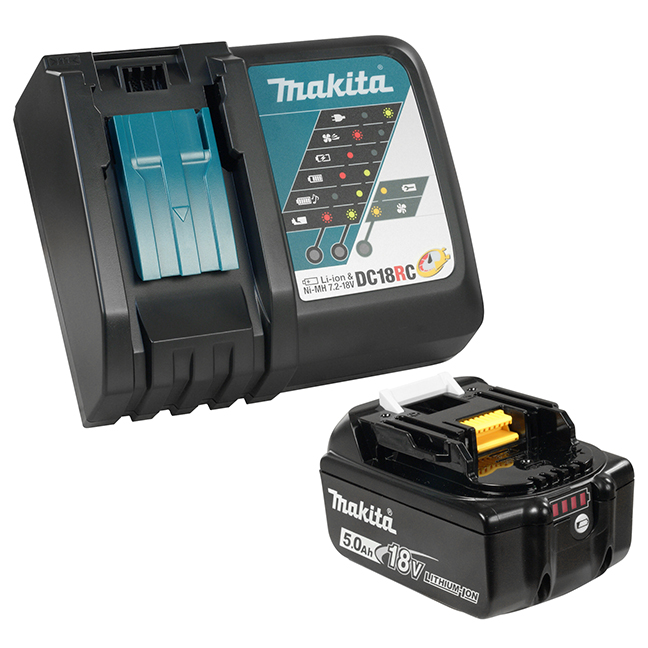 MAKITA 18V (5.0 Ah) Li-Ion Battery & Li-Ion Rapid Charger Kit