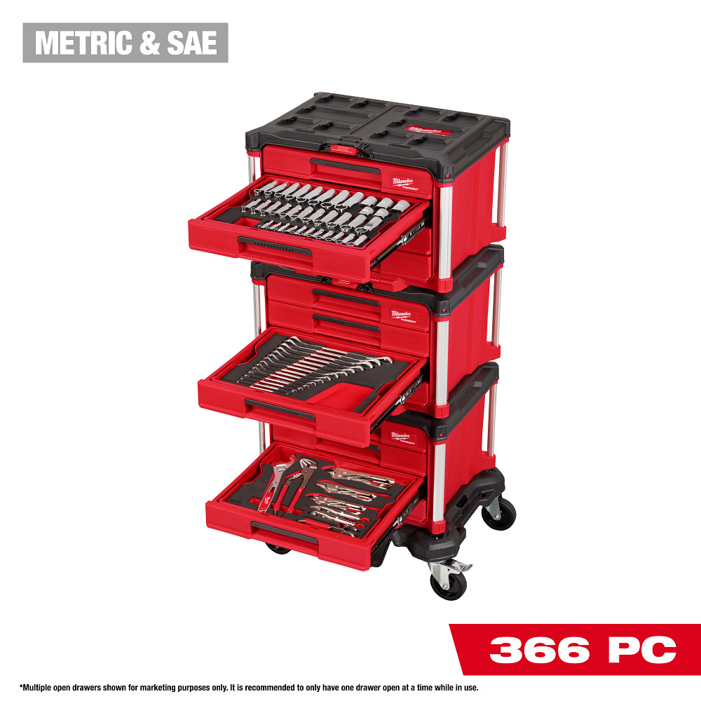 366pc. Master Mechanics Hand Tool Set with PACKOUT™ Drawers and Dolly