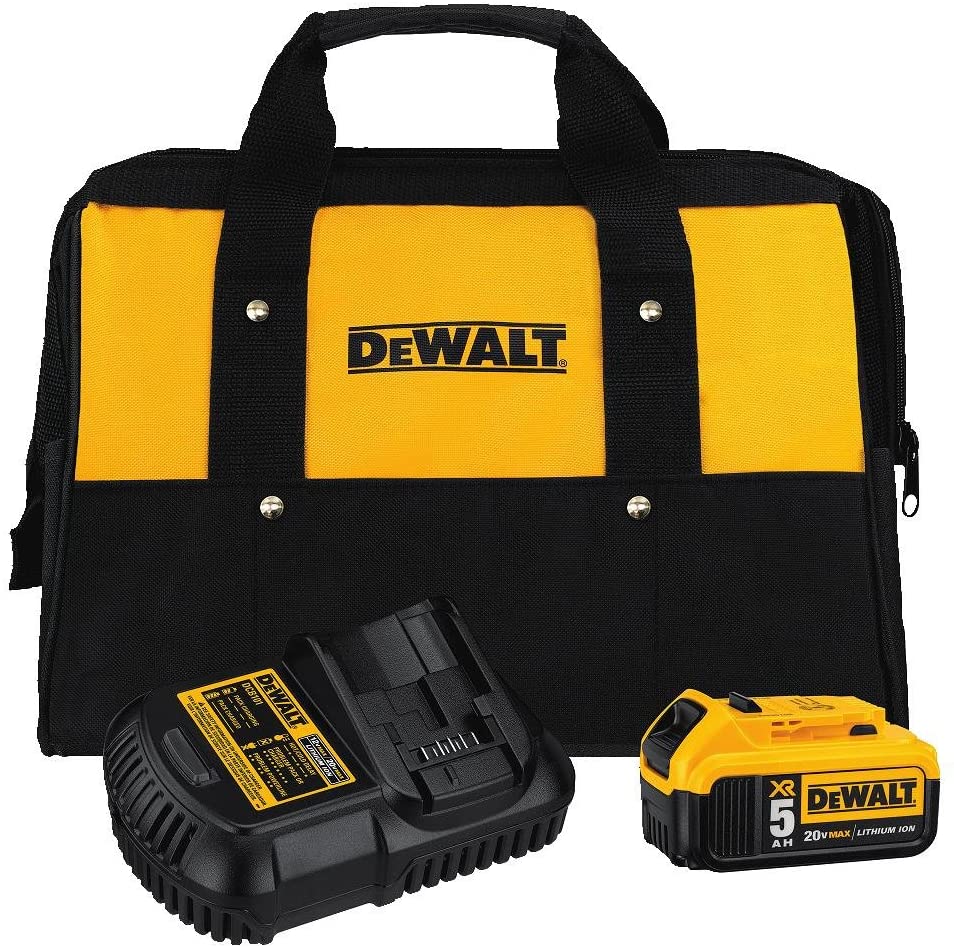 DEWALT DCB205CK 20V MAX 5.0 Ah Battery Charger Kit with Bag