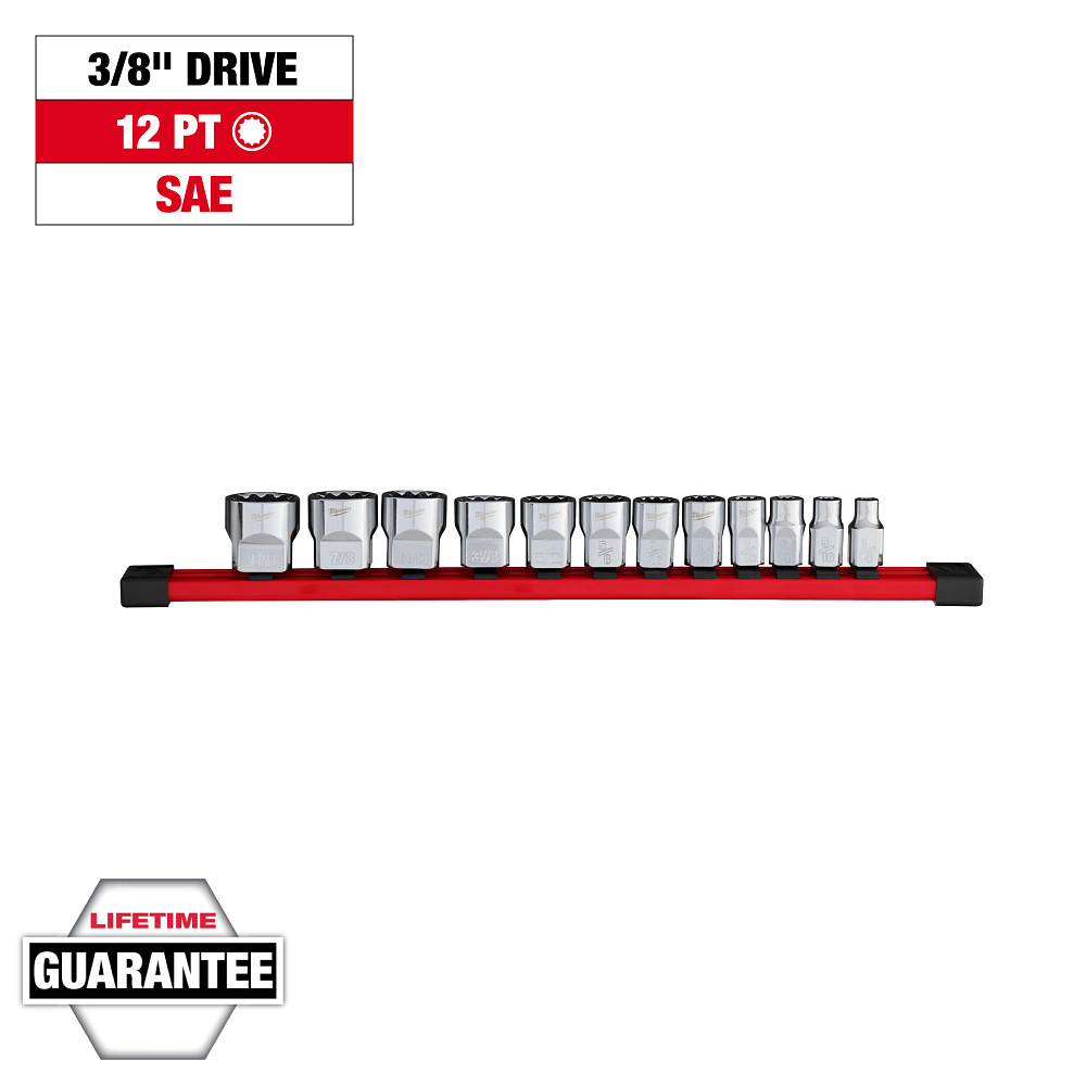 12pc 3/8" Drive 12-Point SAE Socket Set