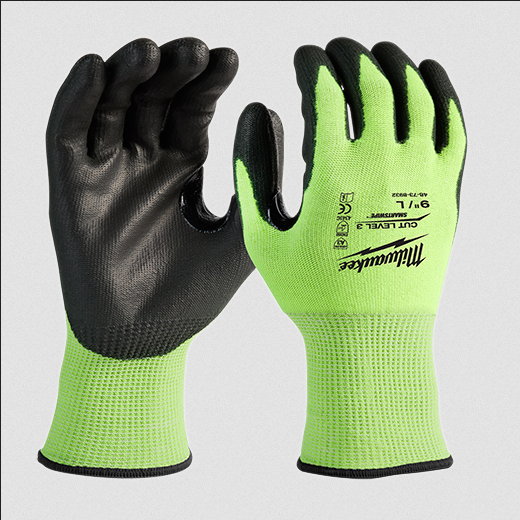 High Visibility Cut Level 3 Polyurethane Dipped Gloves - Size Small - 1 Pack