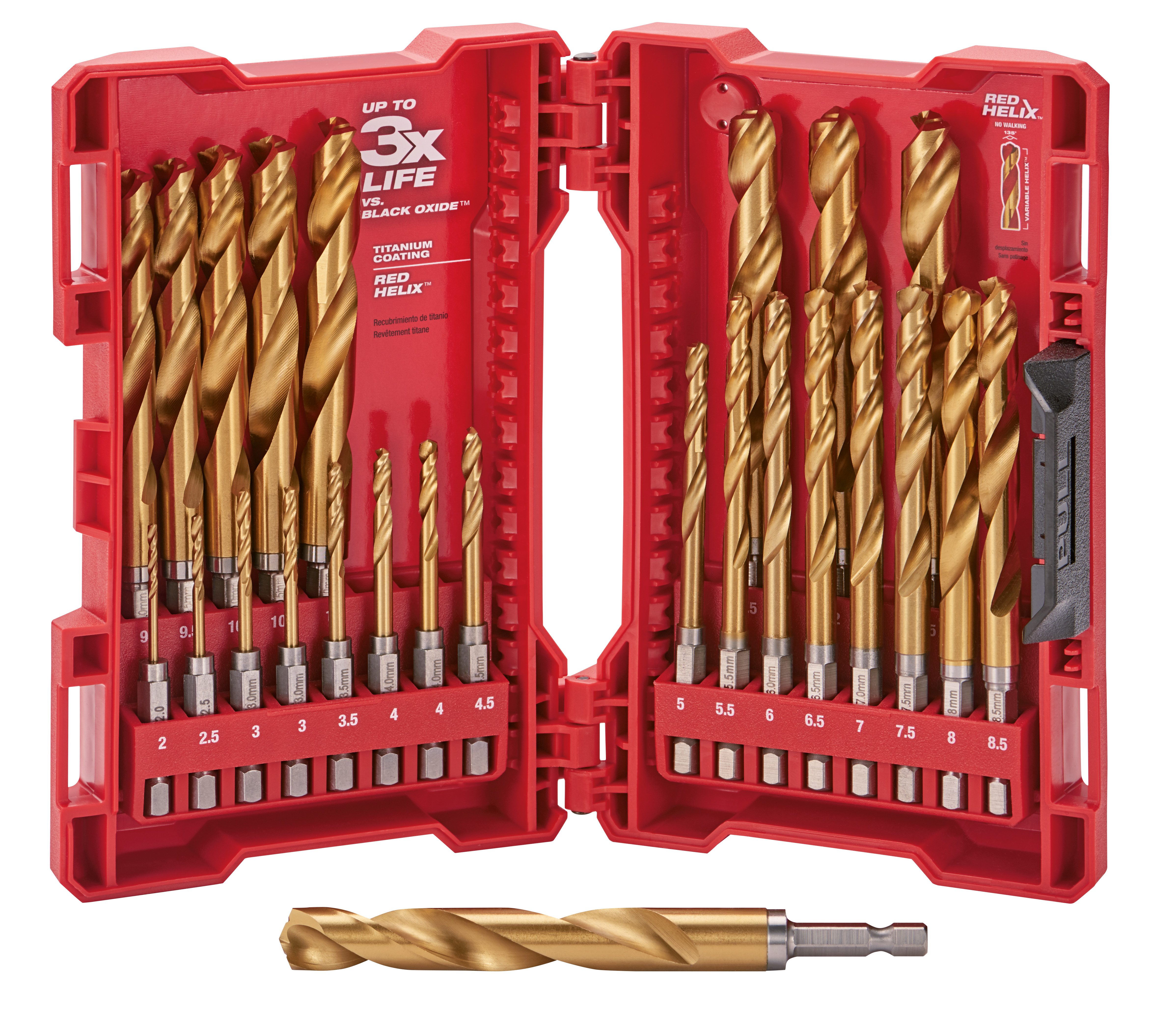 Metric Titanium SHOCKWAVE Red Helix Drill Bit Kit - 25 Piece