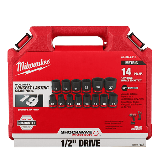 14PC SHOCKWAVE Impact Duty™ 1/2" Drive Metric Standard 6 Point Socket Set