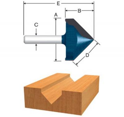 V-Groove 9/16-Inch Diameter 3/4-Inch Cut 1/4-Inch Shank Router Bit