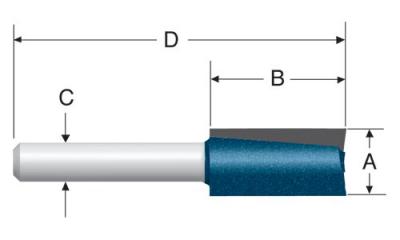 Straight Router Bit Carbide Tip 3/8 x 1 Double Flute 1/4 Shank