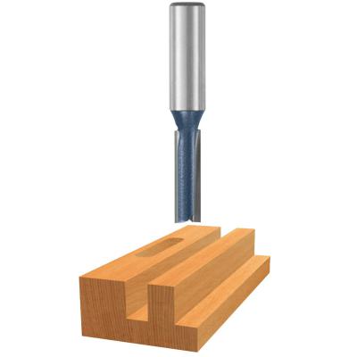 3/8-Inch Diameter 1-Inch Cut Carbide Tipped Double Flute Straight Router Bit 1/2-Inch Shank