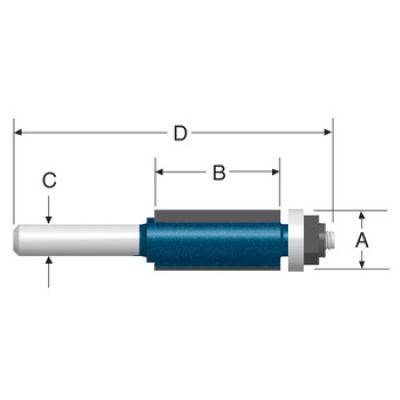 3/8 in. x 1 in. Laminate Flush Trim Carbide-Tipped Router Bit