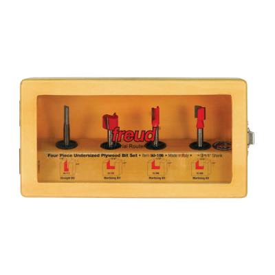 4 Piece Undersized Plywood Bit Set (1/4" Shank)