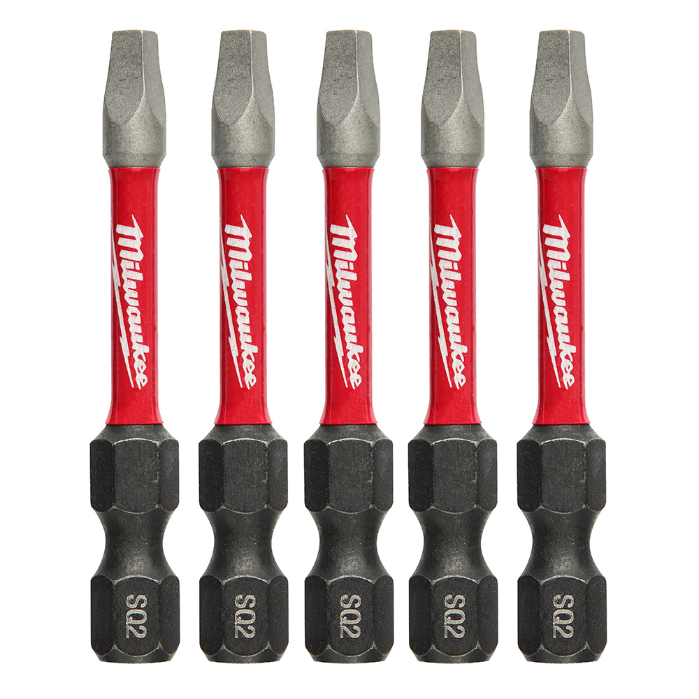 SHOCKWAVE 2 in. Impact Square Recess #2 Power Bits - 5 Pack