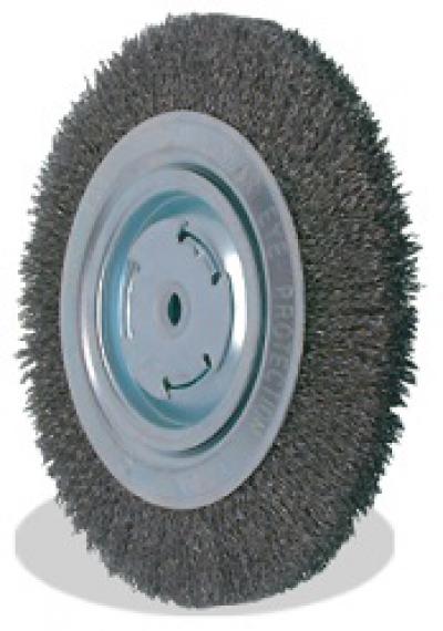 6 x 3/4 x 2 , 0.014 Bench Wheel Wire Brush, Tempered Wire