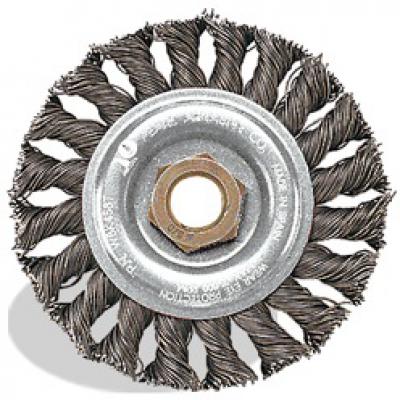 4 x .020 x 5/8-11 Knot Wheel, Regular Twist, Tempered Wire