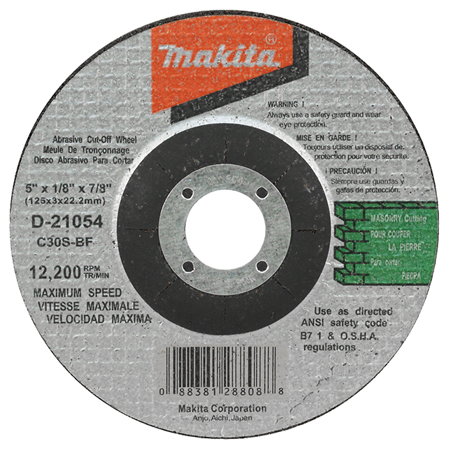 4-1/2" Depressed Center Masonry Cut Off Wheel PK 25