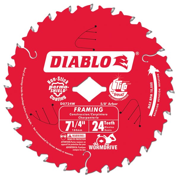 New 7-1/4 in. x 24 Tooth Wormdrive Framing Saw Blade 