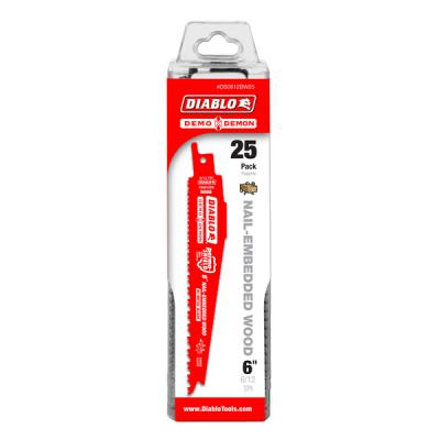 6" Demo Demon Bi-Metal Recip Blade for Nail Embedded Wood (25 pk)