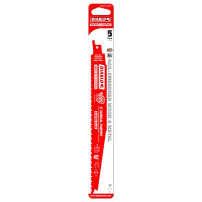 9" Demo Demon Bi-Metal Recip Blade for Nail-Embedded Wood, Metal, and Plastic (5 pk) 