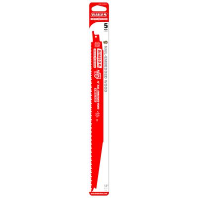 12" Demo Demon Bi-Metal Recip Blade for Nail-Embedded Wood (5 pk) 