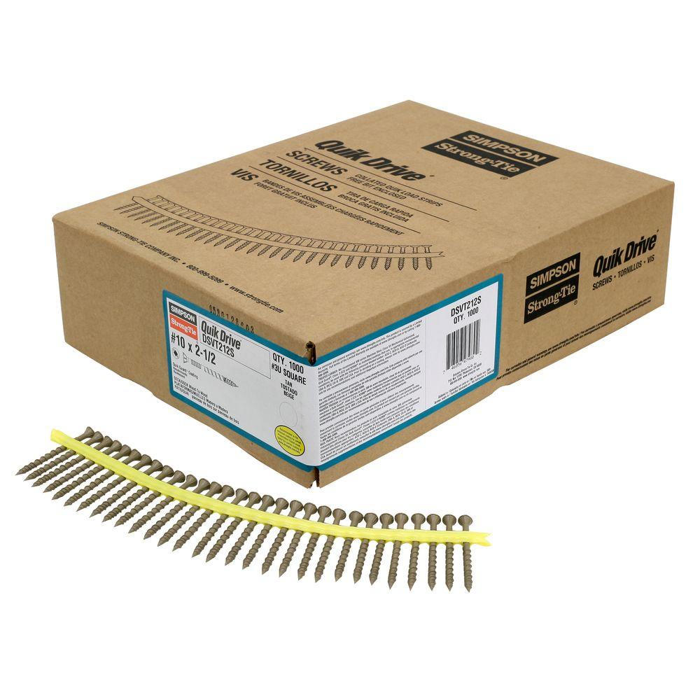 2-1/2" T25 Drive Collated Strip Screws + 2 Bits (Box of 1000)