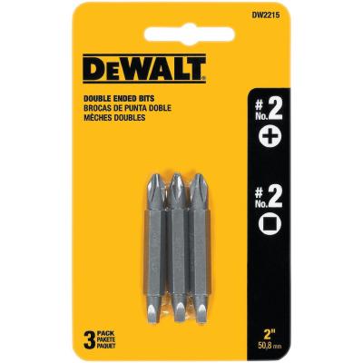 #2 Phillips and #2 Square Recess Double Ended Screwdriver Bit (3-Pack)