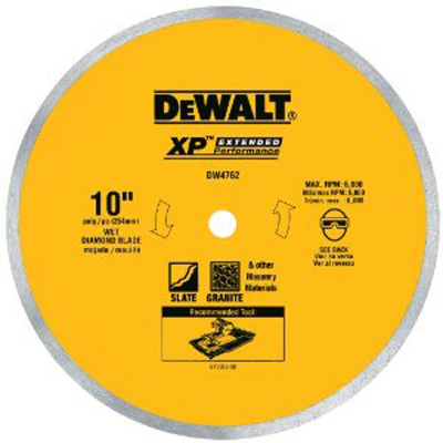 10-Inch Wet Cutting Continuous Rim Saw Blade with 5/8-Inch Arbor for Porcelain or Tile