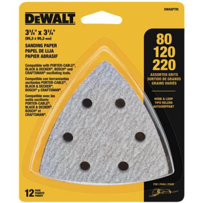 Hook & Loop Triangle Sandpaper Assorted - 12 PK