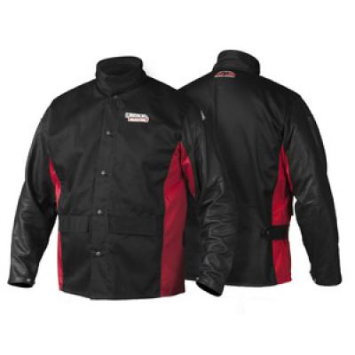 SHADOW GRAIN LEATHER SLEEVED WELDING JACKET