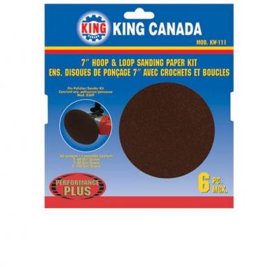 7" Hook & Loop Sanding Paper Kit (6 Pc) / Fits 8369B