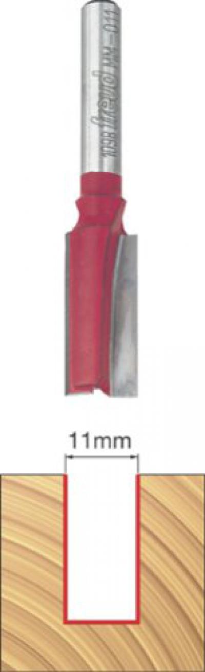 11 MM Diameter Two Flute Straight Router Bit with 1/4-Inch Shank