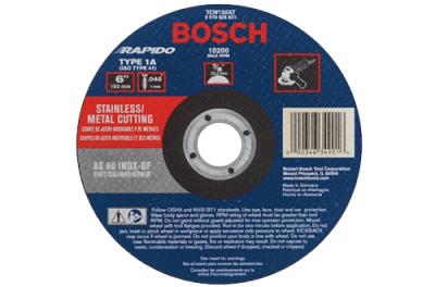  6 In. .040 In. 7/8 In. Arbor Type 1A (ISO 41) 60 Grit Rapido™ Fast Metal/Stainless Cutting Abrasive Wheel (25 Pack)