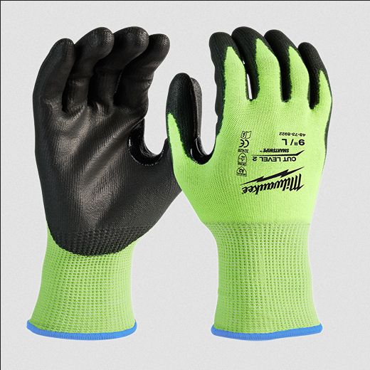 High Visibility Cut Level 2 Polyurethane Dipped Gloves - Size XL - 12 Pack
