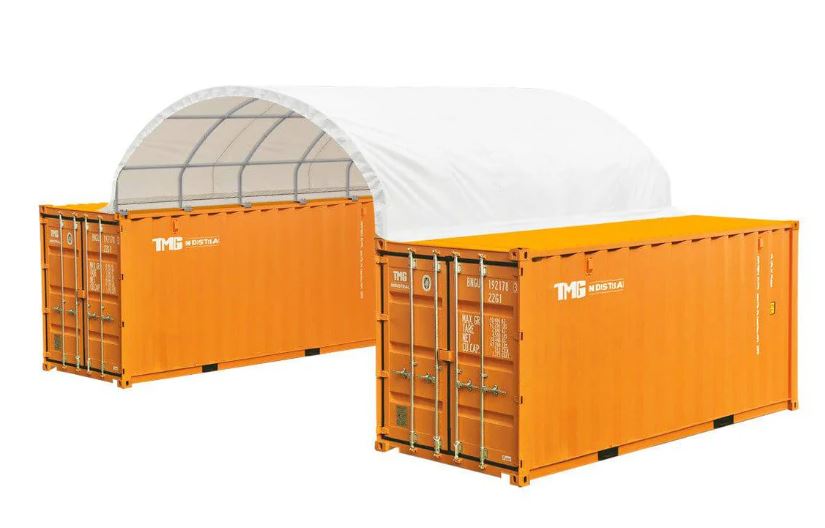 20' x 20' PE Fabric Container Shelter