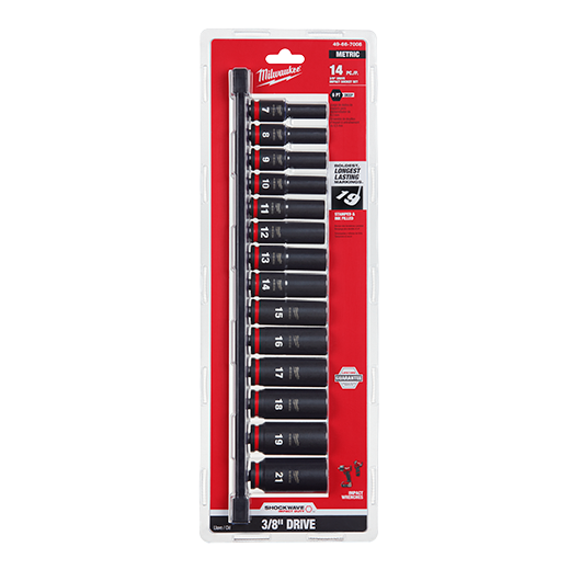 14PC SHOCKWAVE Impact Duty™ 3/8" Drive Metric Deep 6 Point Socket Set