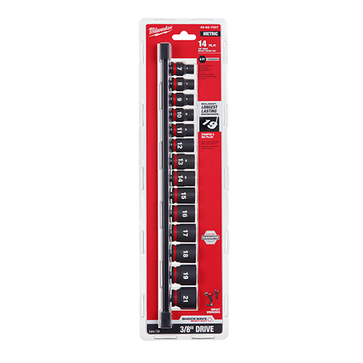 14PC SHOCKWAVE Impact Duty™ 3/8" Drive Metric Standard 6 Point Socket Set