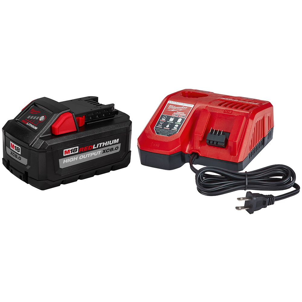 M18 18-Volt REDLITHIUM HIGH OUTPUT XC 8.0 Battery with Rapid Charger Starter Kit