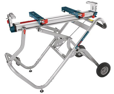 Gravity-Rise Wheeled Miter Saw Stand