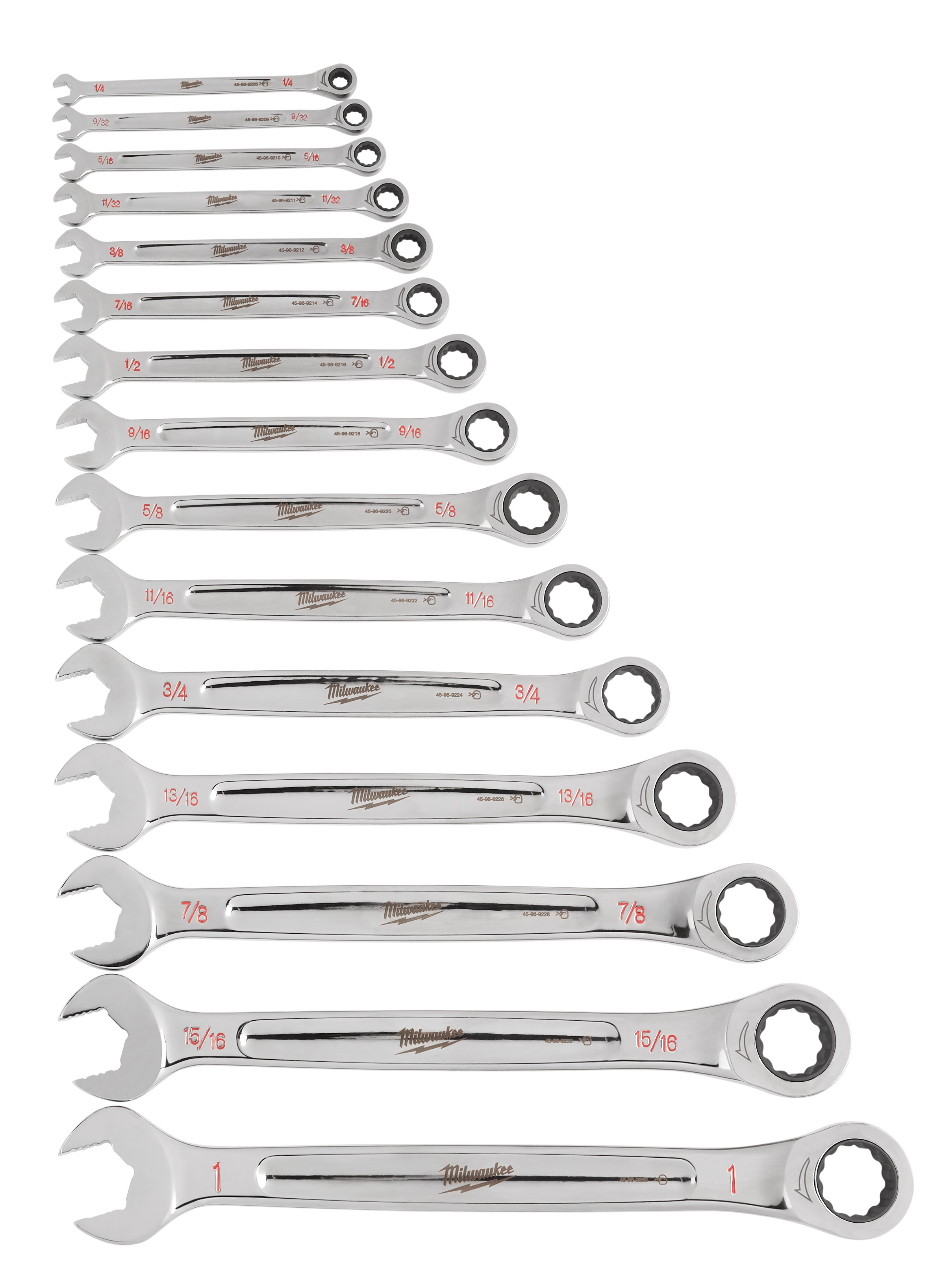 15pc Ratcheting Combination Wrench Set - SAE