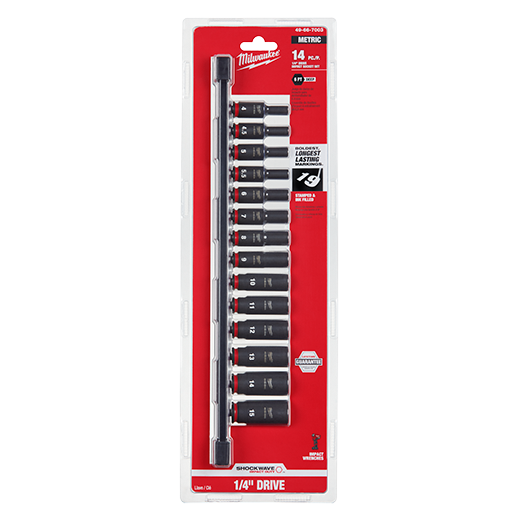 14PC SHOCKWAVE Impact Duty™ 1/4" Metric Deep 6 Point Socket Set